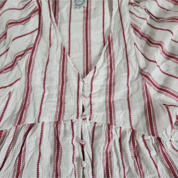 Francesca's Blue Rain Claire Striped Blouse small - Picture 6 of 11